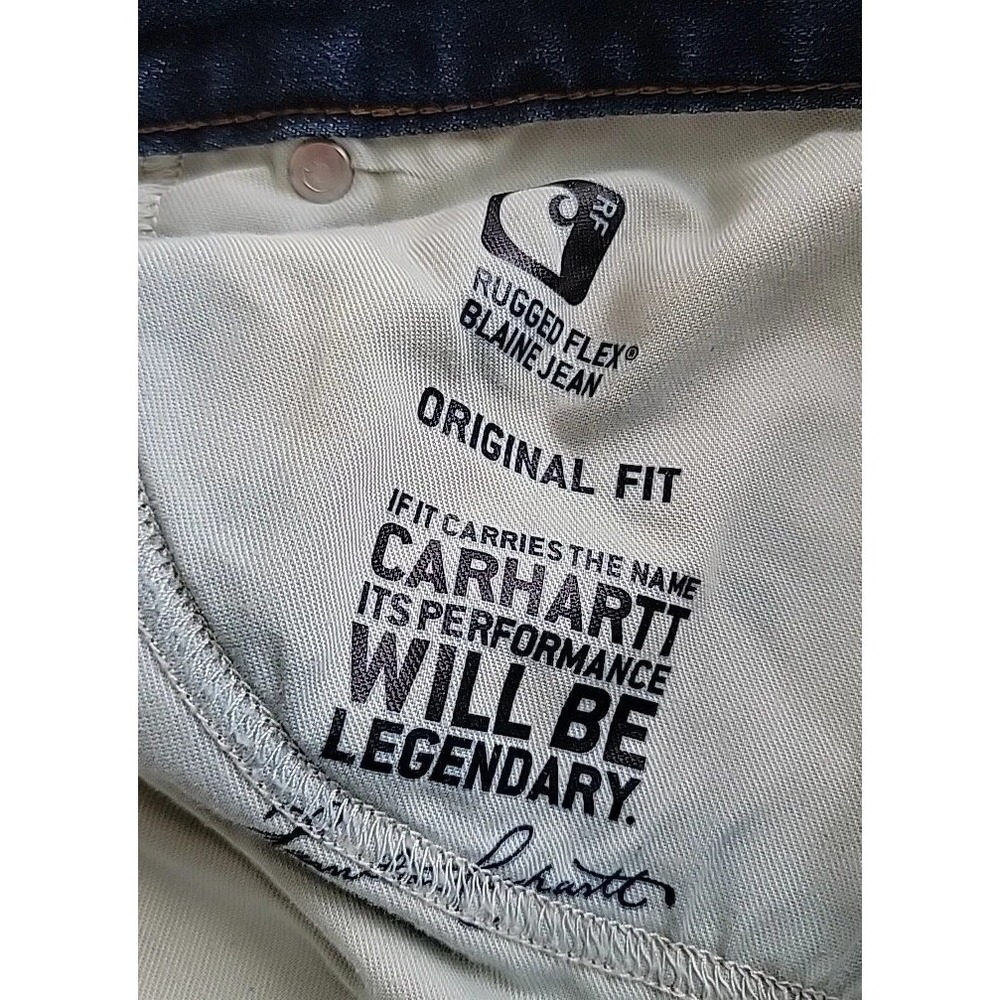 Carhartt Jeans Womens 33x31 Blaine Original Straight FLEX Dark Blue Mid Rise EUC - Picture 12 of 13